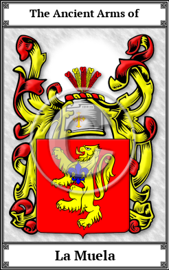 La Muela Family Crest Download (JPG)  Book Plated - 150 DPI